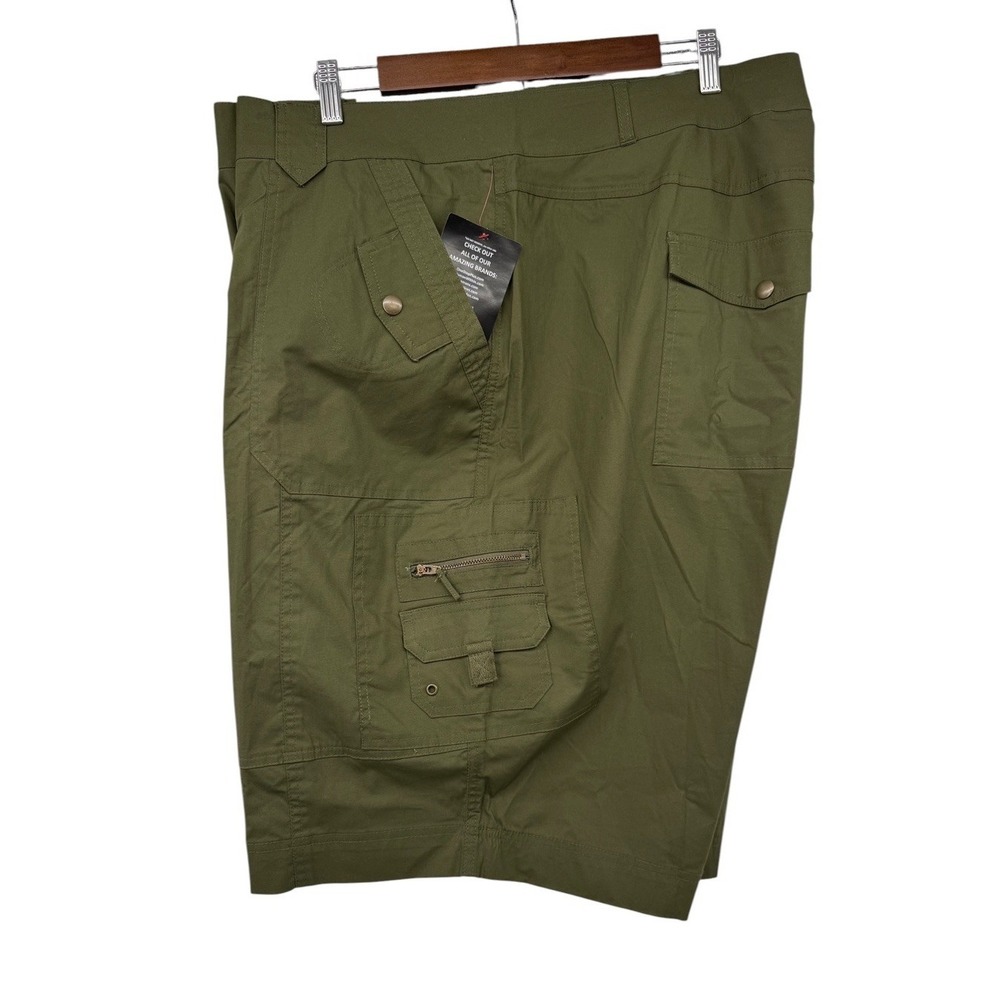 Roaman's Womens Cargo Shorts 32W Olive Green Stretch Utility‎ Hiking NWT Plus